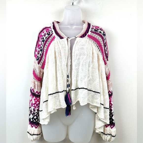 Free People Dreamland Crochet Knit Swingy Cardigan Sweater Size XS - Picture 3 of 16